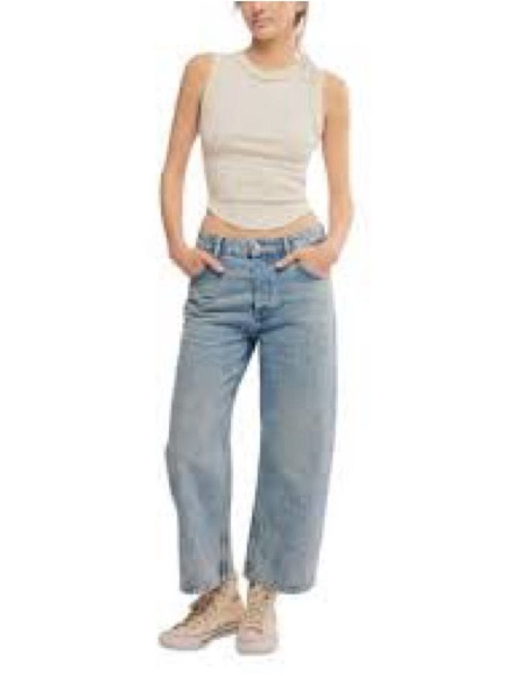 Free People We The Free Deep Trance Dropped Boyfriend Jeans - Button Fly 31 - Picture 2 of 9